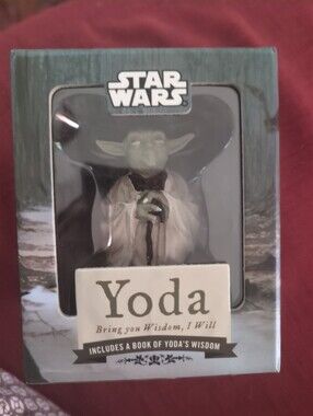 Star Wars Yoda Bring You Wisdom I Will Figure Book Display Stand Opened, EUC